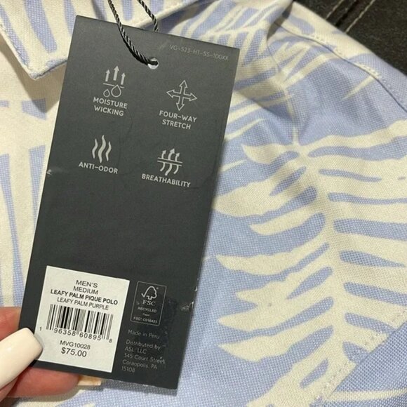 VRST Men's Leafy Palm Pique Polo - Picture 6 of 11